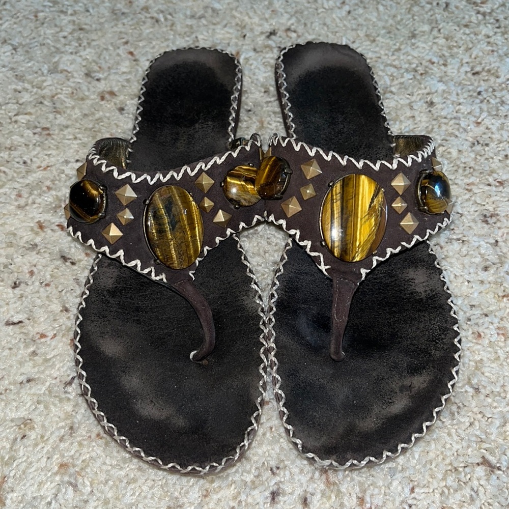 BCBGMAXAZRIA Leather Suede Sandals
